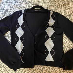 Brandy Melville Argyle Cropped Sweater